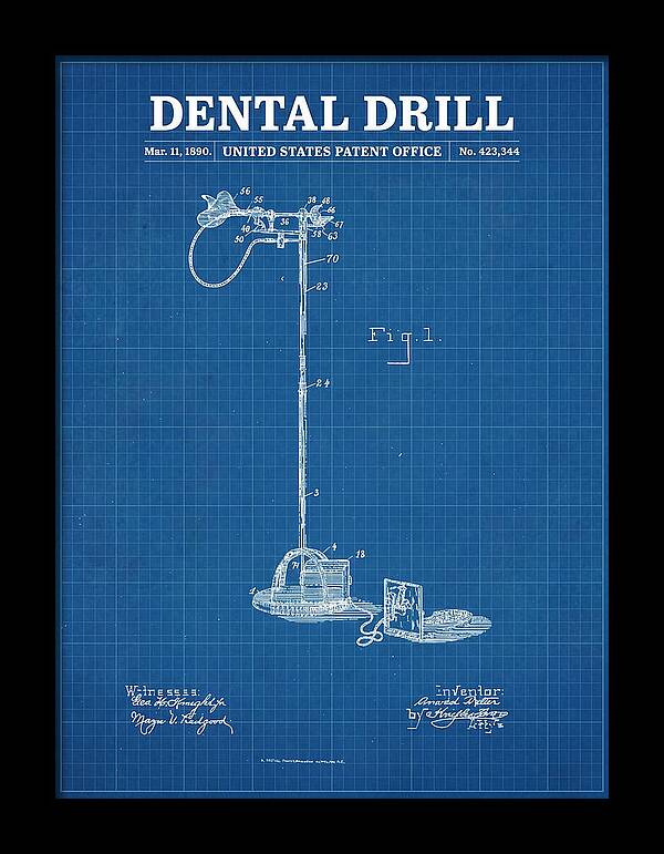 Dental Drill Blueprint Patent Us423344a