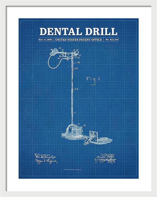 Dental Drill Blueprint Patent Us423344a