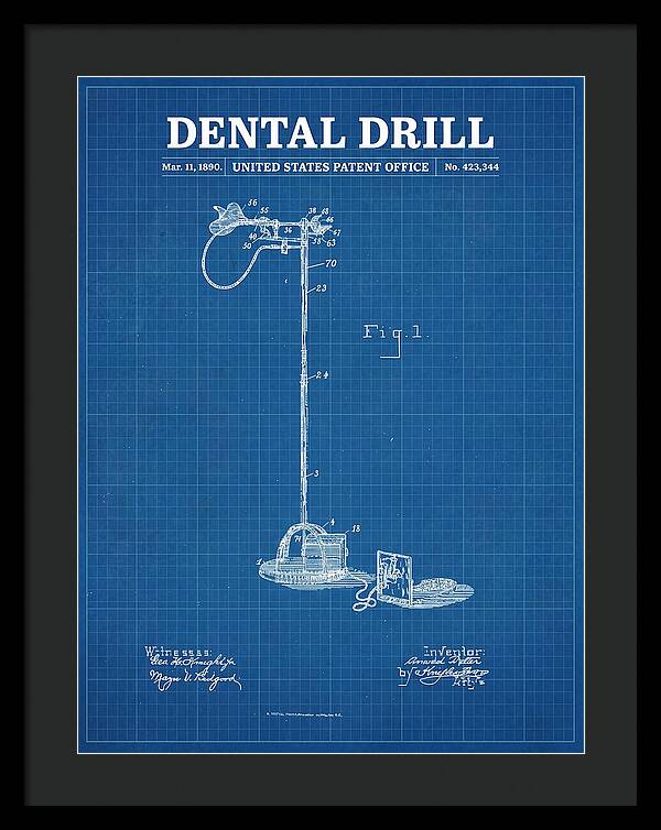 Dental Drill Blueprint Patent Us423344a