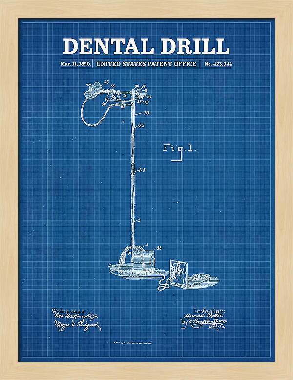 Dental Drill Blueprint Patent Us423344a