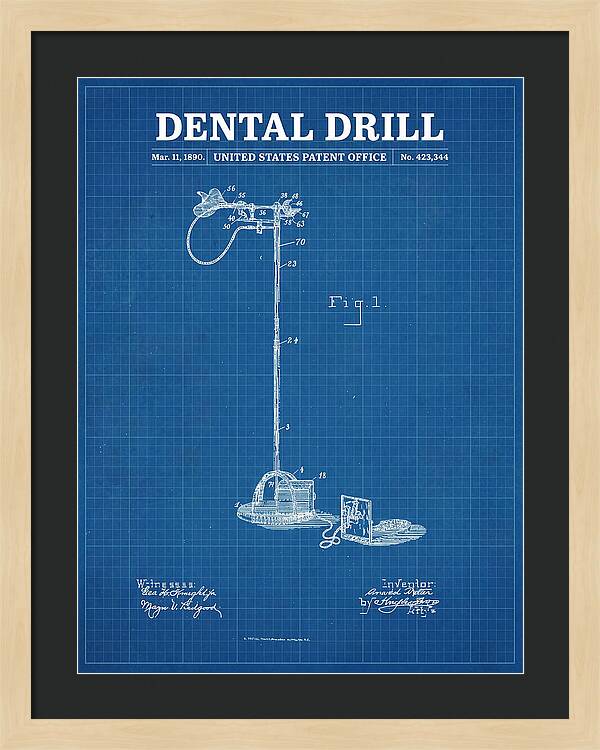 Dental Drill Blueprint Patent Us423344a