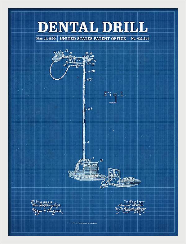 Dental Drill Blueprint Patent Us423344a