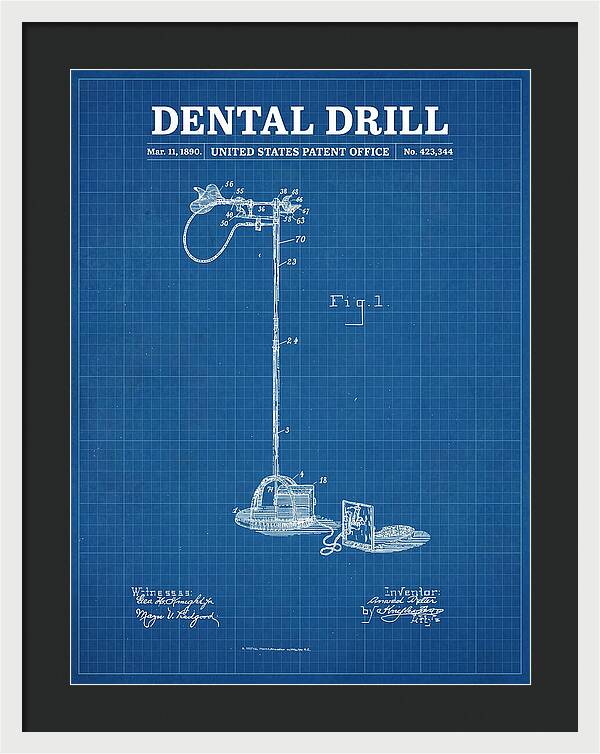 Dental Drill Blueprint Patent Us423344a