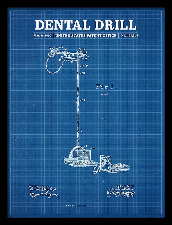 Dental Drill Blueprint Patent Us423344a