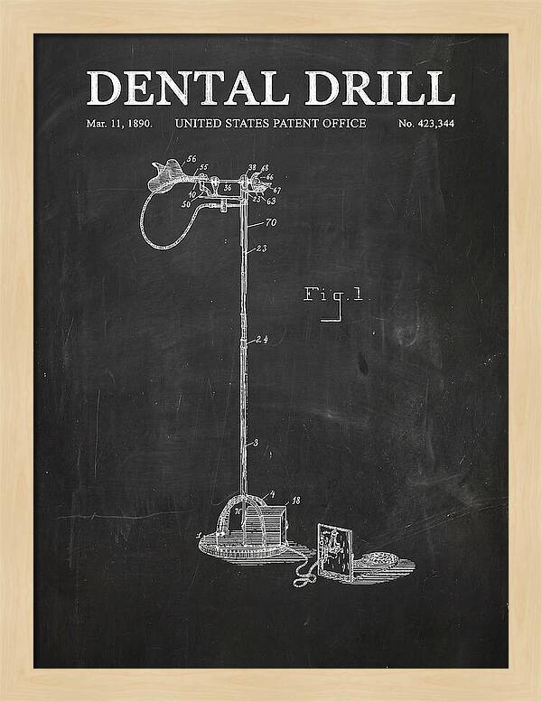 Dental Drill Chalkboard Patent Us423344a