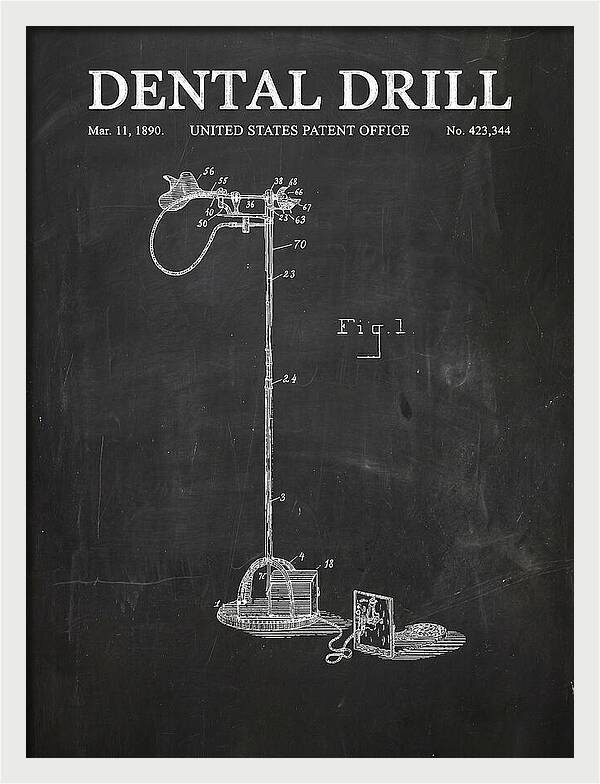 Dental Drill Chalkboard Patent Us423344a