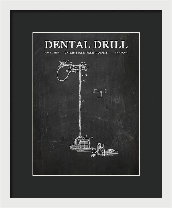 Dental Drill Chalkboard Patent Us423344a