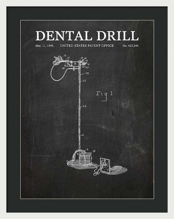 Dental Drill Chalkboard Patent Us423344a