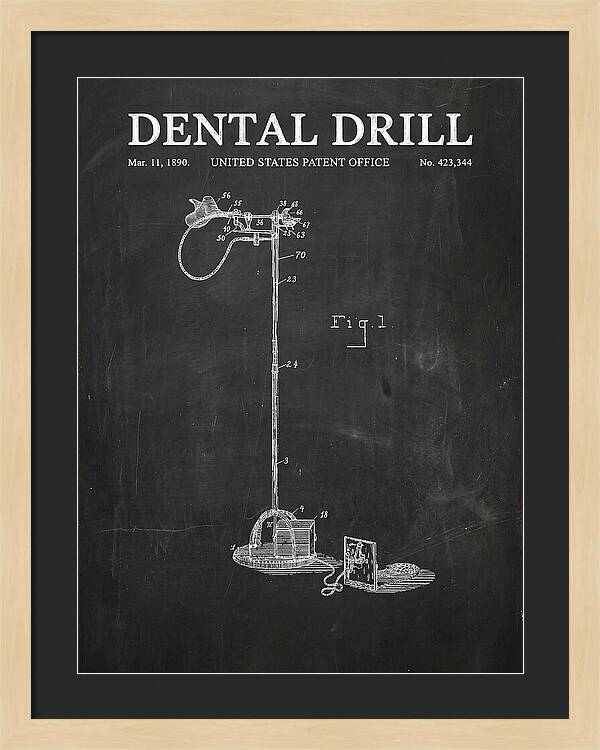 Dental Drill Chalkboard Patent Us423344a