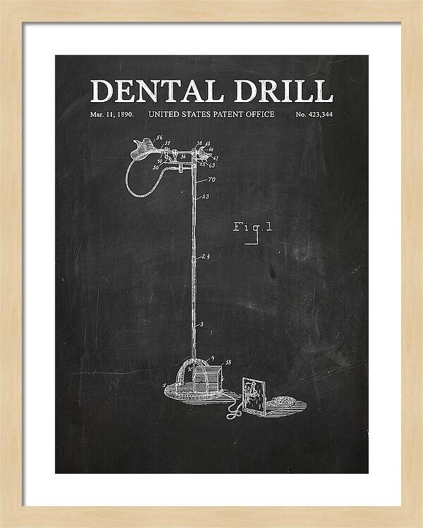Dental Drill Chalkboard Patent Us423344a