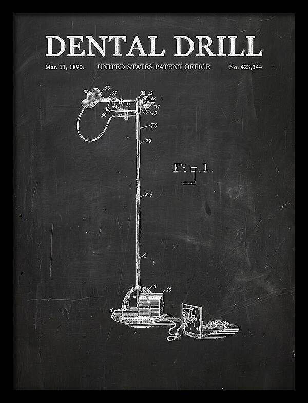 Dental Drill Chalkboard Patent Us423344a