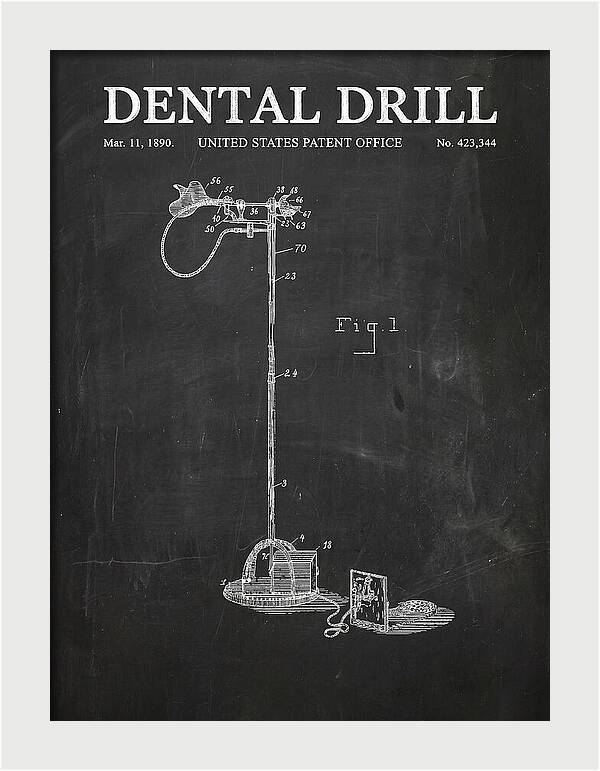Dental Drill Chalkboard Patent Us423344a