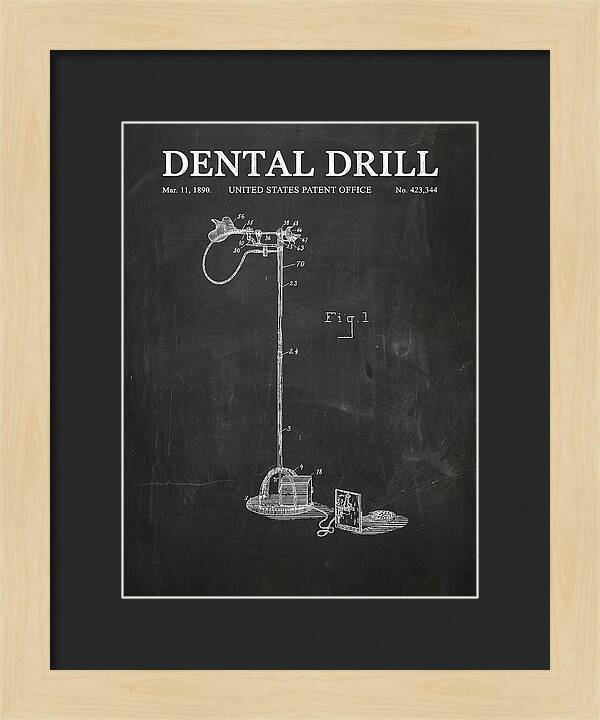 Dental Drill Chalkboard Patent Us423344a