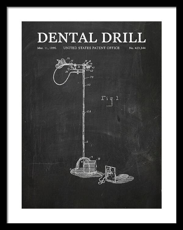 Dental Drill Chalkboard Patent Us423344a
