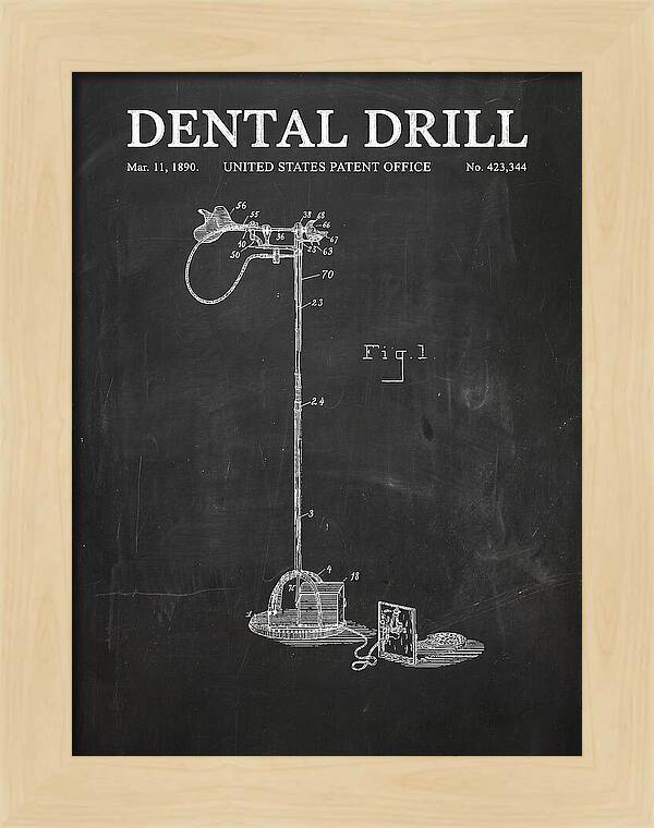 Dental Drill Chalkboard Patent Us423344a