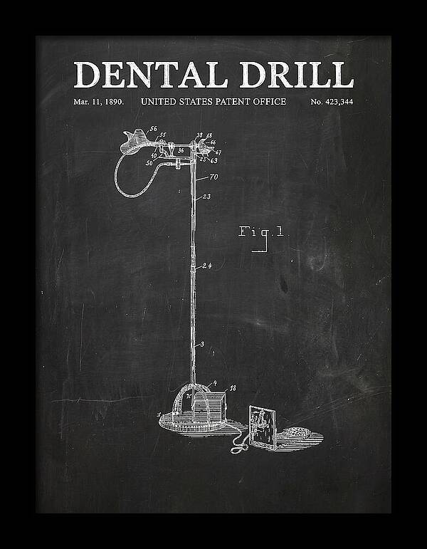 Dental Drill Chalkboard Patent Us423344a