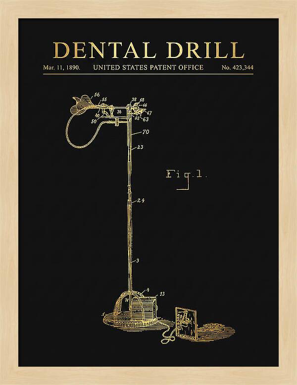 Dental Drill Gold Patent Us423344a