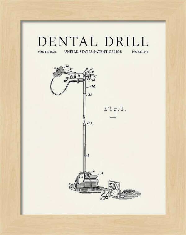 Dental Drill Minimalist Patent Us423344a