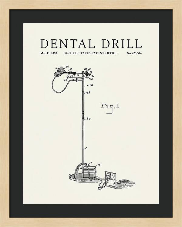 Dental Drill Minimalist Patent Us423344a