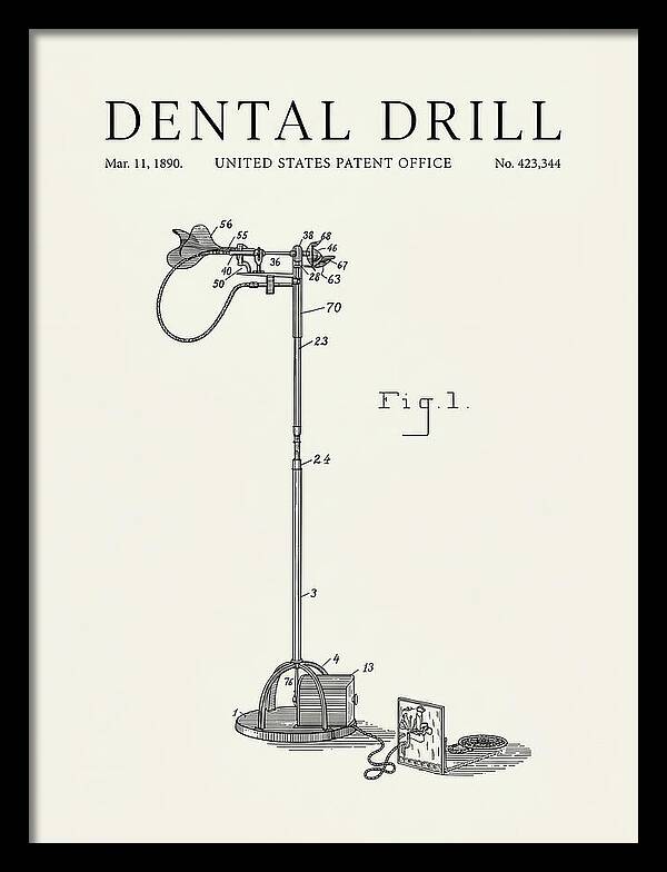 Dental Drill Minimalist Patent Us423344a