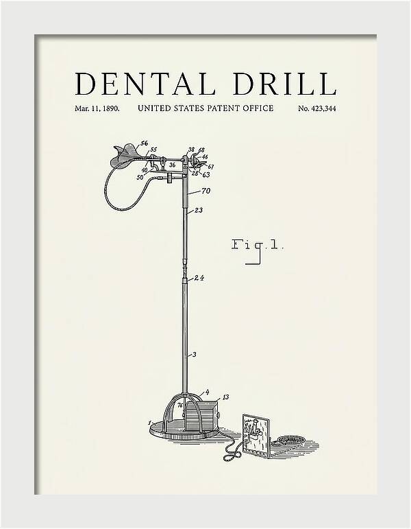 Dental Drill Minimalist Patent Us423344a