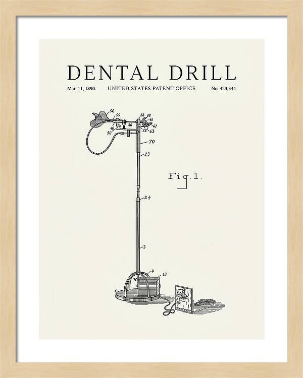 Dental Drill Minimalist Patent Us423344a