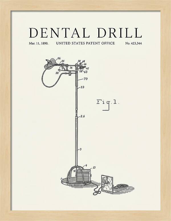 Dental Drill Minimalist Patent Us423344a