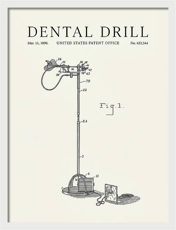 Dental Drill Minimalist Patent Us423344a