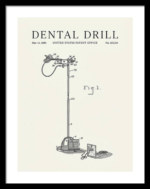 Dental Drill Minimalist Patent Us423344a
