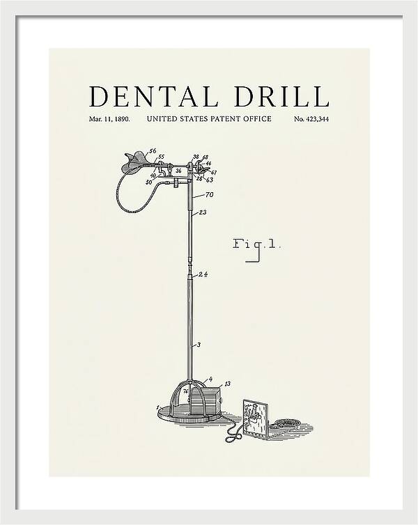 Dental Drill Minimalist Patent Us423344a