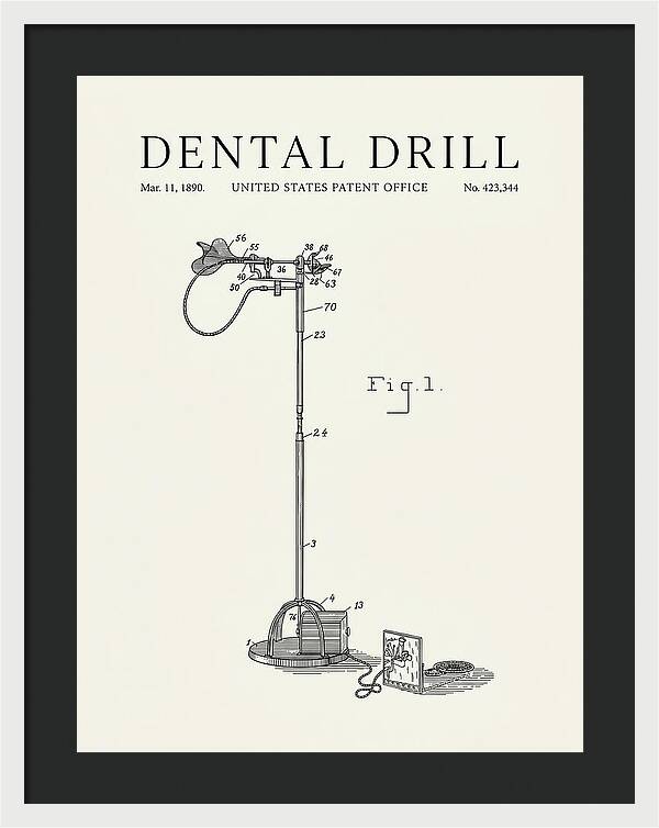 Dental Drill Minimalist Patent Us423344a