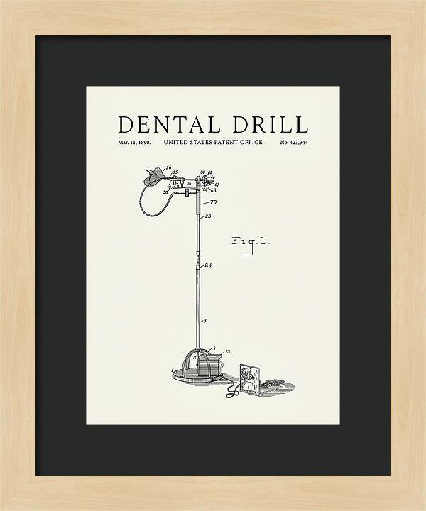 Dental Drill Minimalist Patent Us423344a