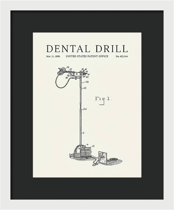 Dental Drill Minimalist Patent Us423344a
