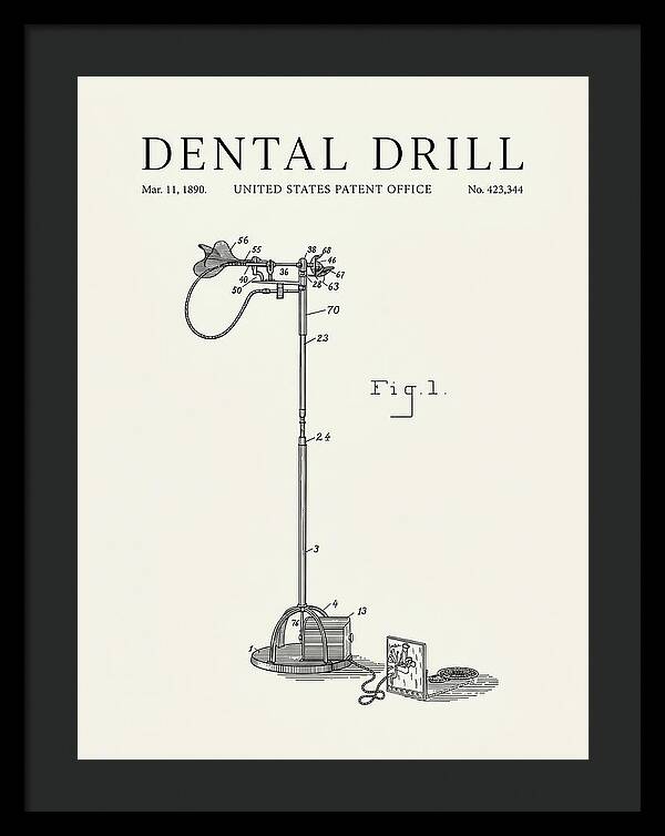 Dental Drill Minimalist Patent Us423344a