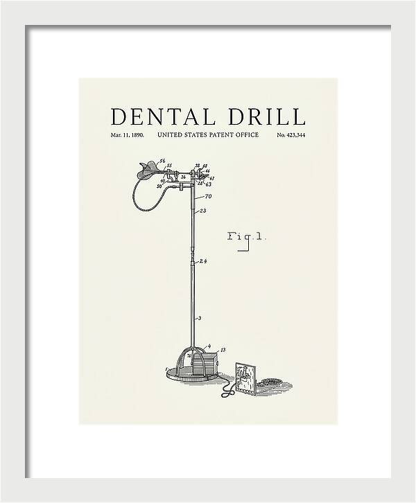 Dental Drill Minimalist Patent Us423344a