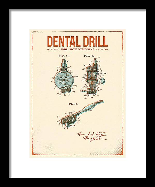 Dental Drill Retro Patent Us1183535a