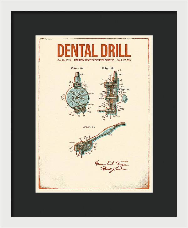 Dental Drill Retro Patent Us1183535a