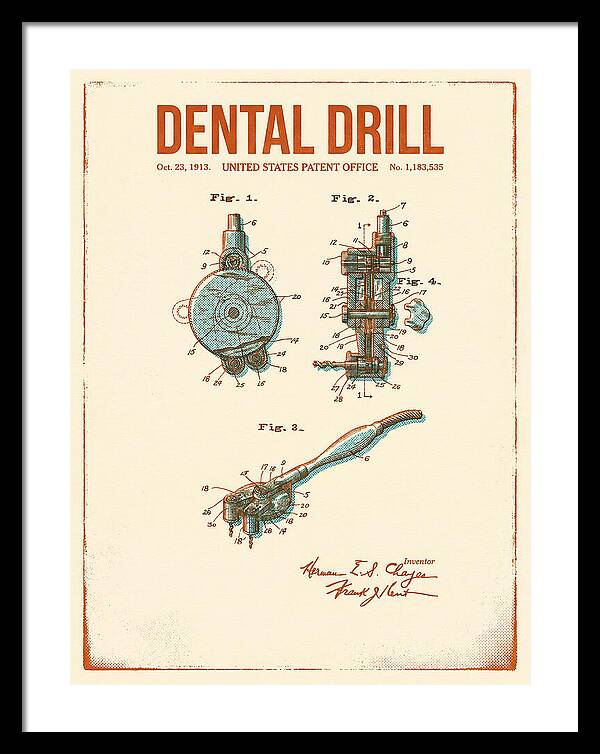 Dental Drill Retro Patent Us1183535a