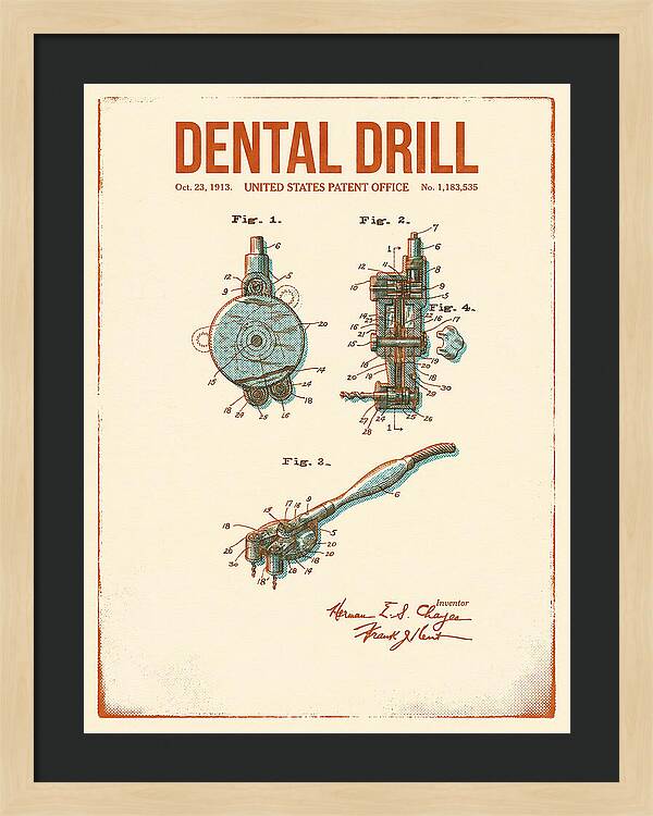 Dental Drill Retro Patent Us1183535a