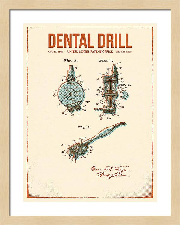 Dental Drill Retro Patent Us1183535a