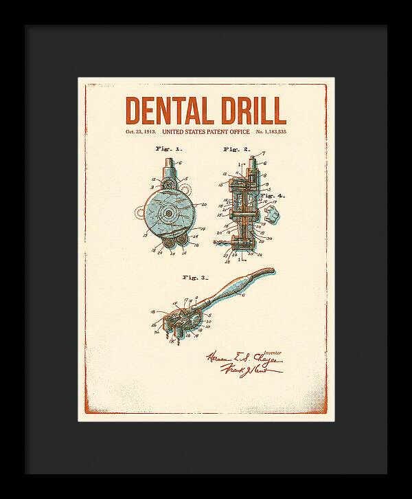 Dental Drill Retro Patent Us1183535a