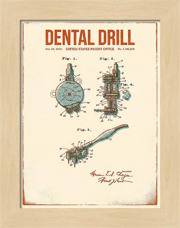 Dental Drill Retro Patent Us1183535a