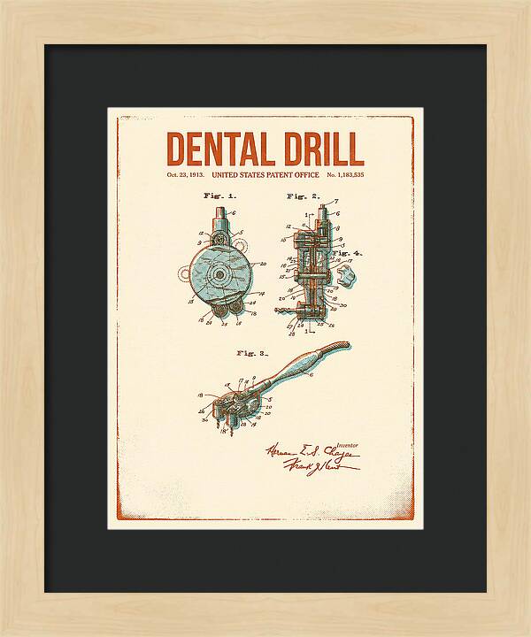 Dental Drill Retro Patent Us1183535a