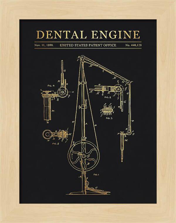 Dental Engine Gold Patent Us440128a