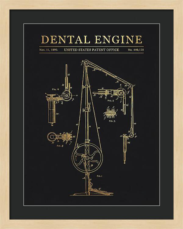Dental Engine Gold Patent Us440128a