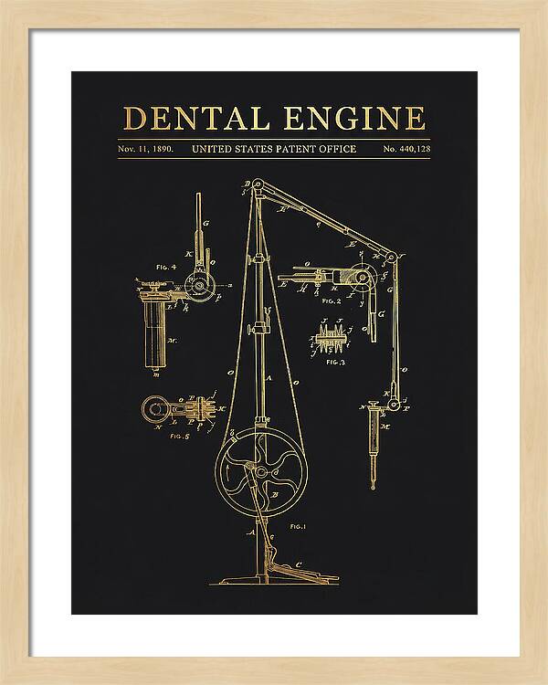 Dental Engine Gold Patent Us440128a