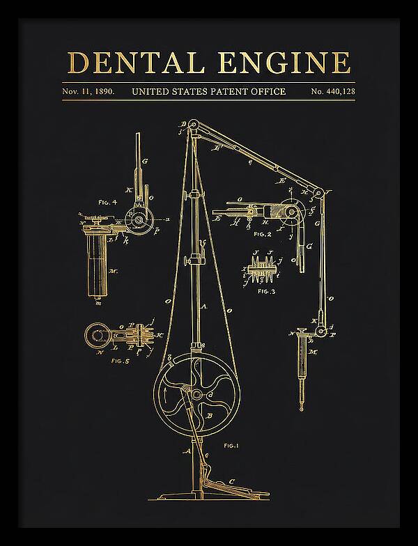 Dental Engine Gold Patent Us440128a