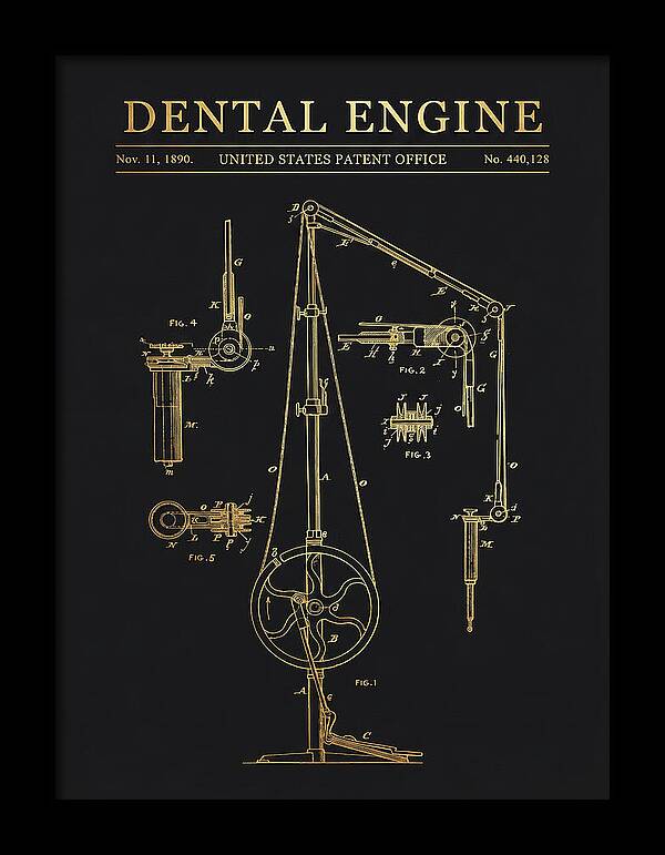 Dental Engine Gold Patent Us440128a