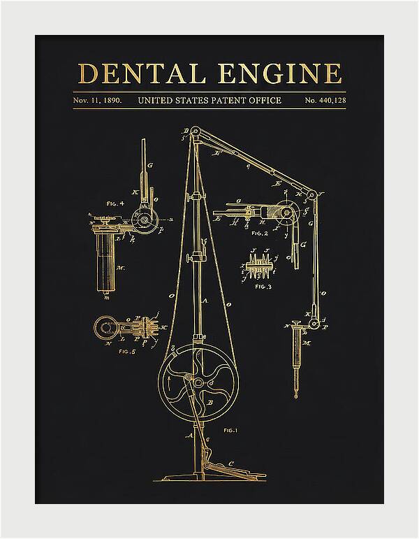 Dental Engine Gold Patent Us440128a