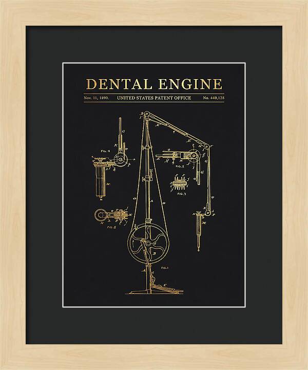 Dental Engine Gold Patent Us440128a